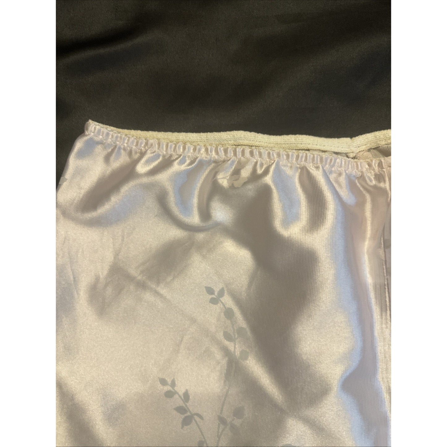 Vtg JCPenny Night Pants Women's Size 8-10 USA Made White Silky Nightwear 1C09