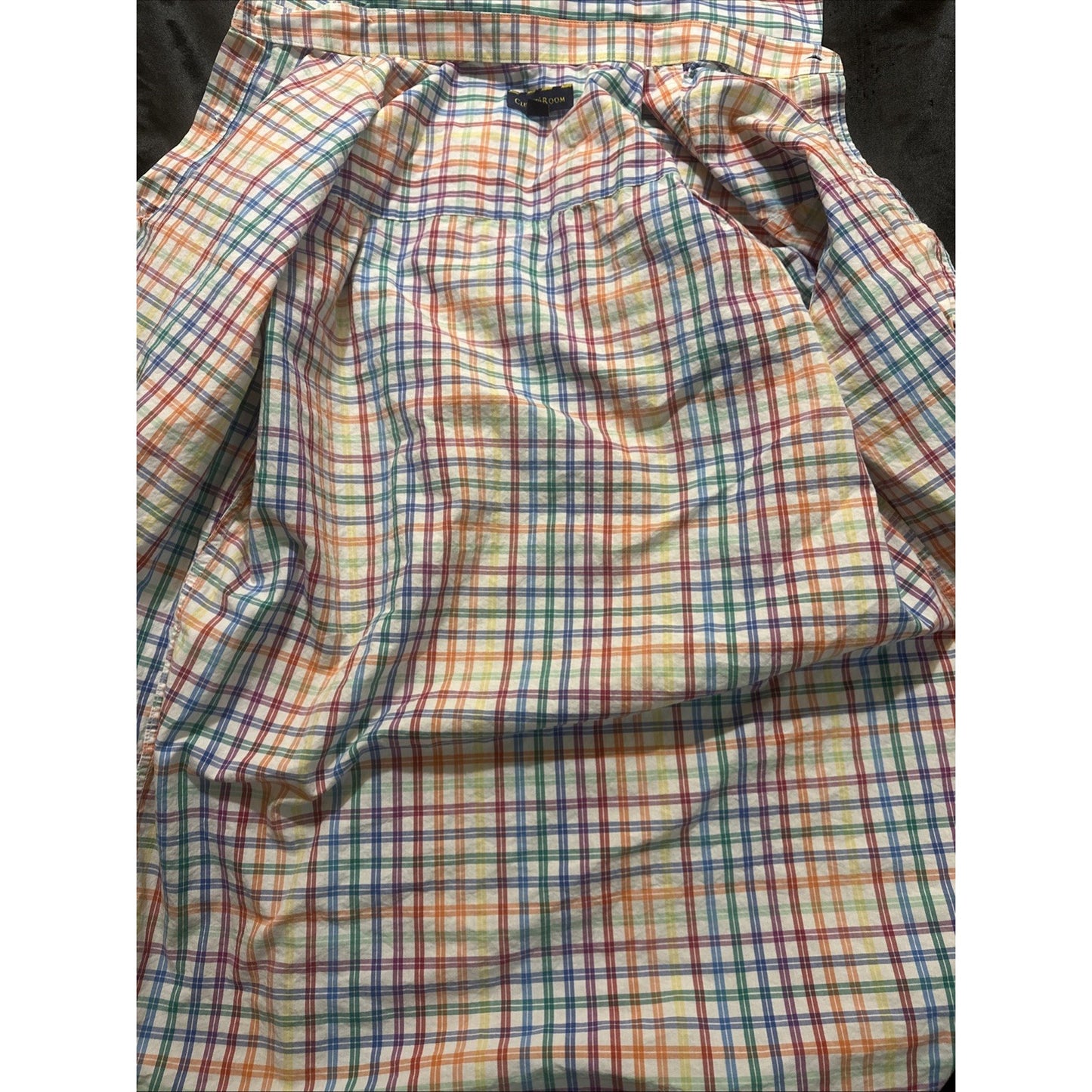 Club Room Size L Rainbow Checkers Long Sleeve Casual Button Down Shirt Mens 1D13