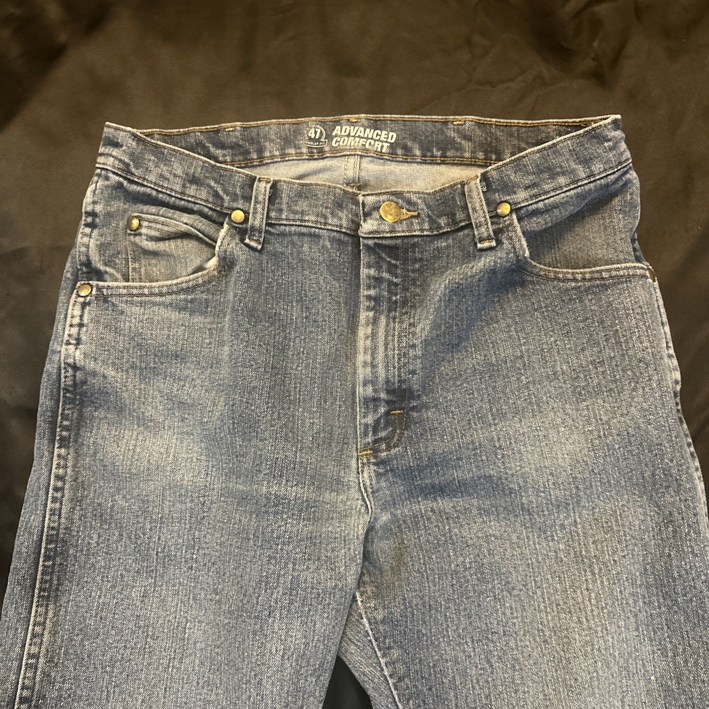 Wrangler Denim Blue Jeans Mens TALL 32x38 Regular Fit Advanced Comfort 1B06