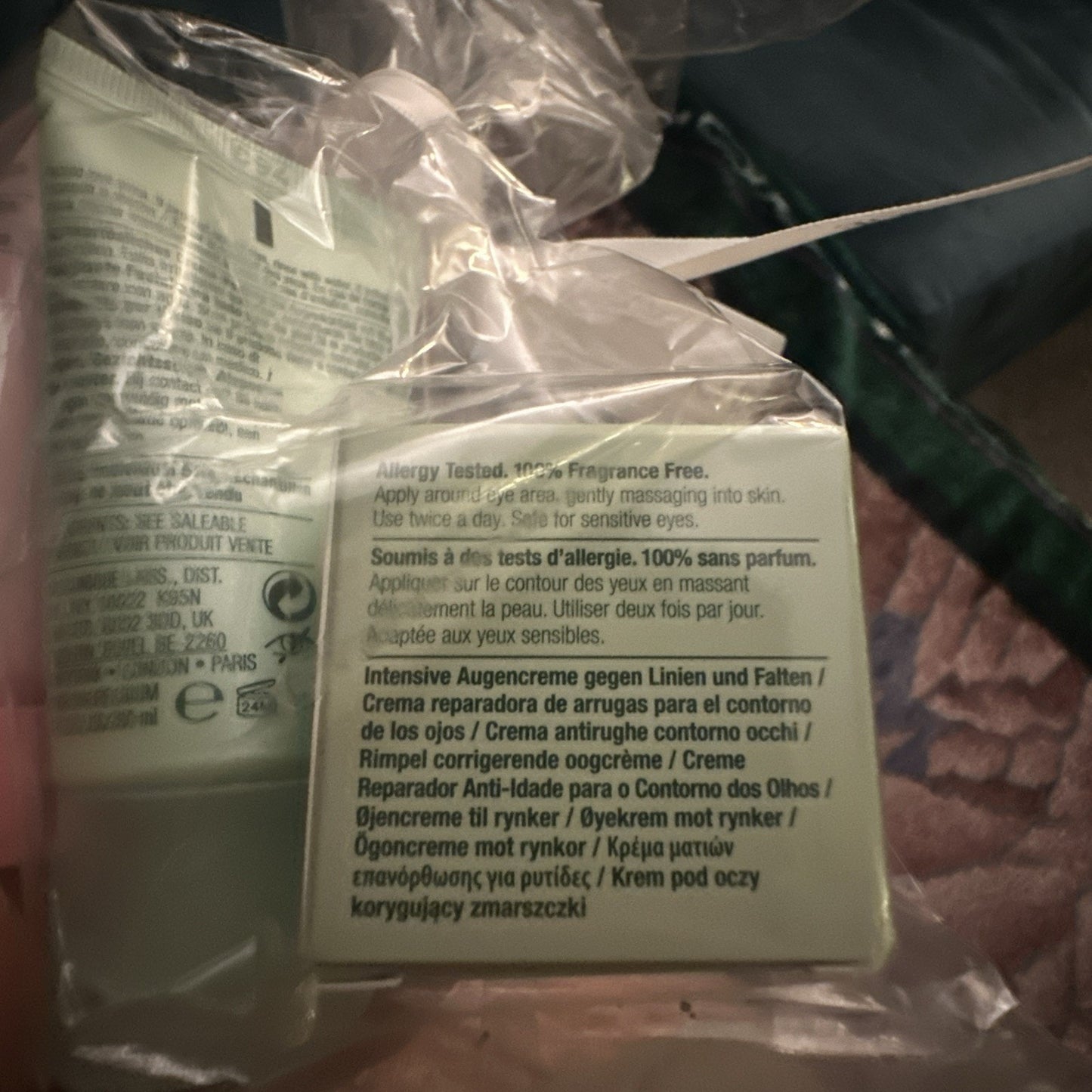 Clinique Gift Set Bag of 3 Ribbon Eye Cream Scrub Cleanser Travel Size