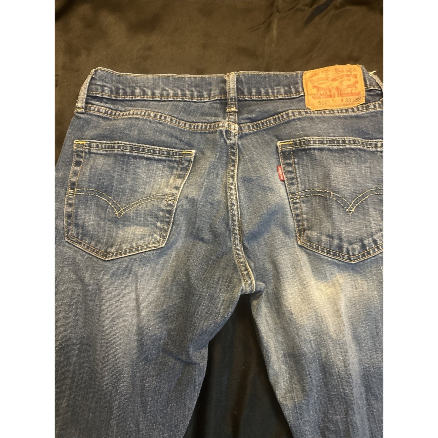 Levi's 511 Blue Denim Jeans Mens 33x32 Straight Leg 1C02