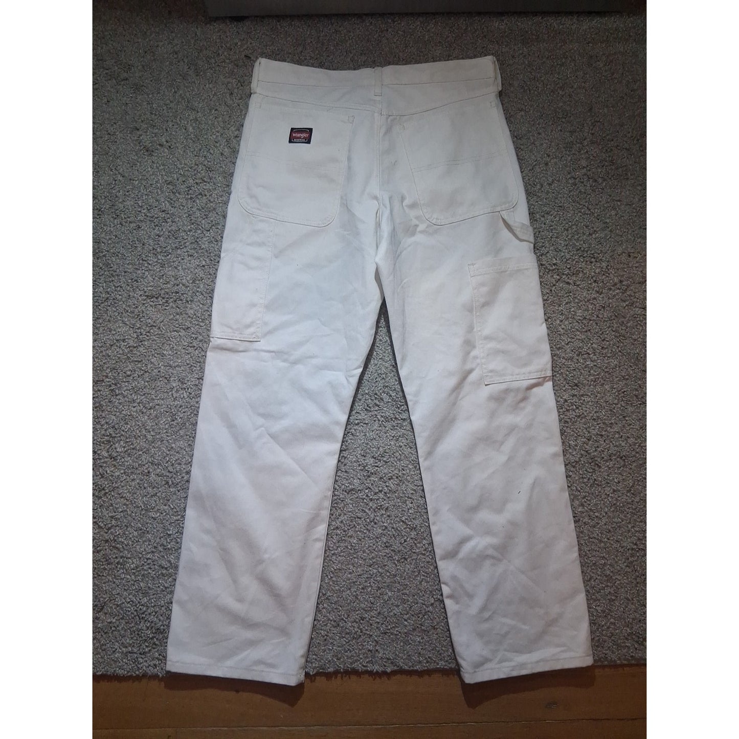 Wrangler Workwear Painters Pants White Relaxed Fit Men's Size 32x30 A3