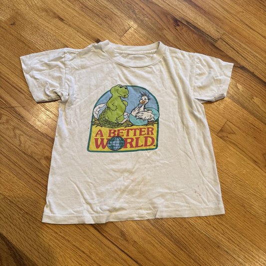 A Better World Vtg outh T Shirt Measurements In Description White B1