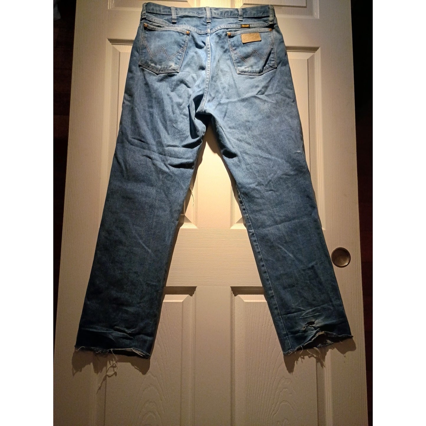 Wrangler Men Denim Straight Blue Vtg Limited Edition Distressed 34x38 C8