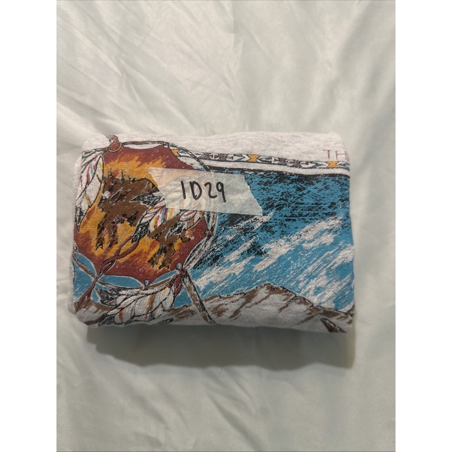 Vtg Tultex T Shirt Wyoming Destination Tee Gray Size L Buffalo Skull 1D29