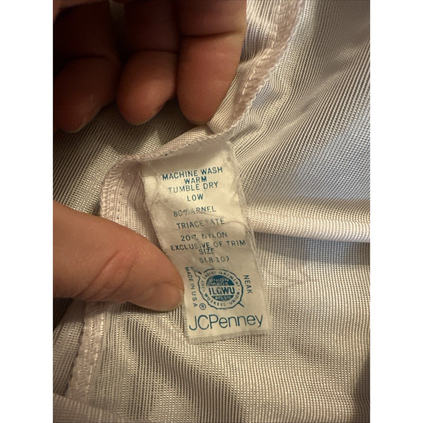 Vtg JCPenny Night Pants Women's Size 8-10 USA Made White Silky Nightwear 1C09