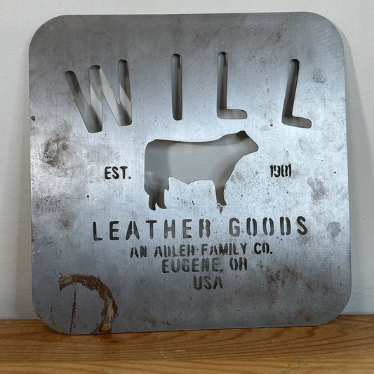 Will Leather Goods Meta Sign Decoration Wall Hanging Western Cow Decor Rustic a1