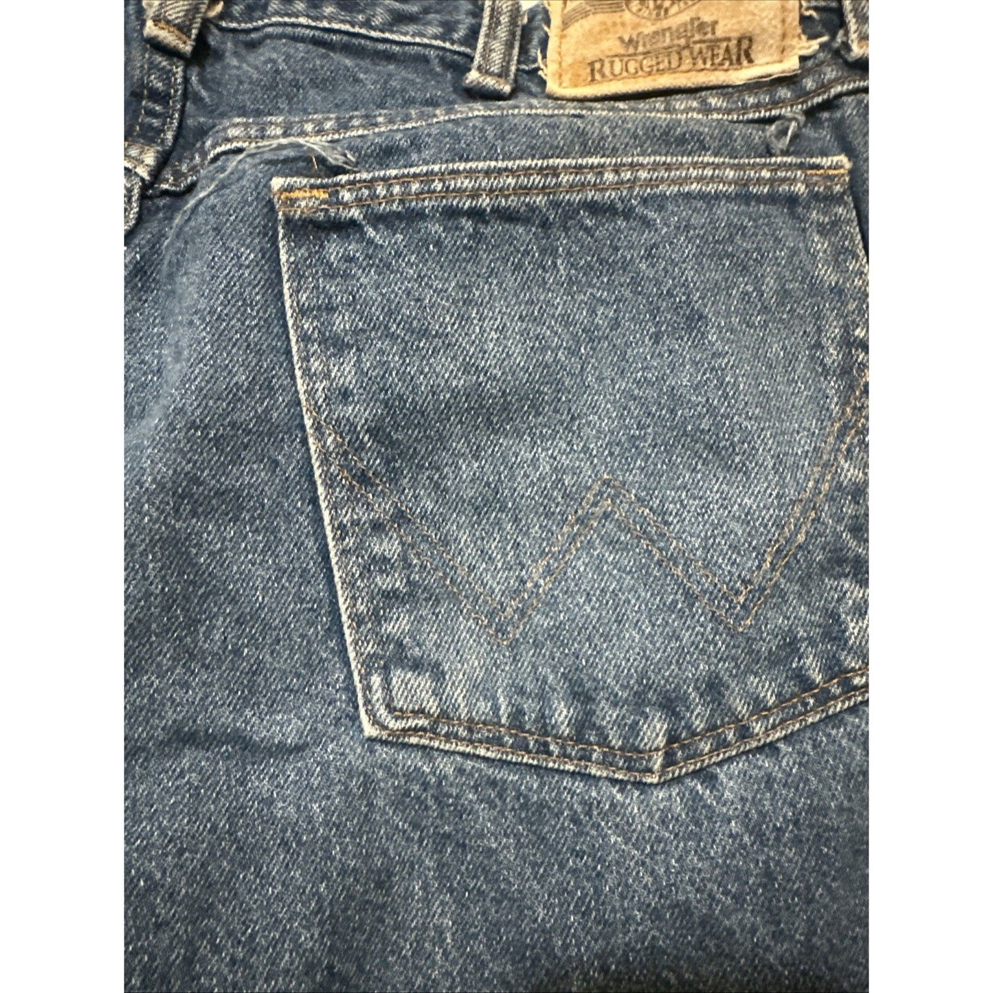 VTG WRANGLER RUGGEDWEAR MENS 34X30 DENIM CANVAS JEANS USA MADE WORKWEAR 2A06