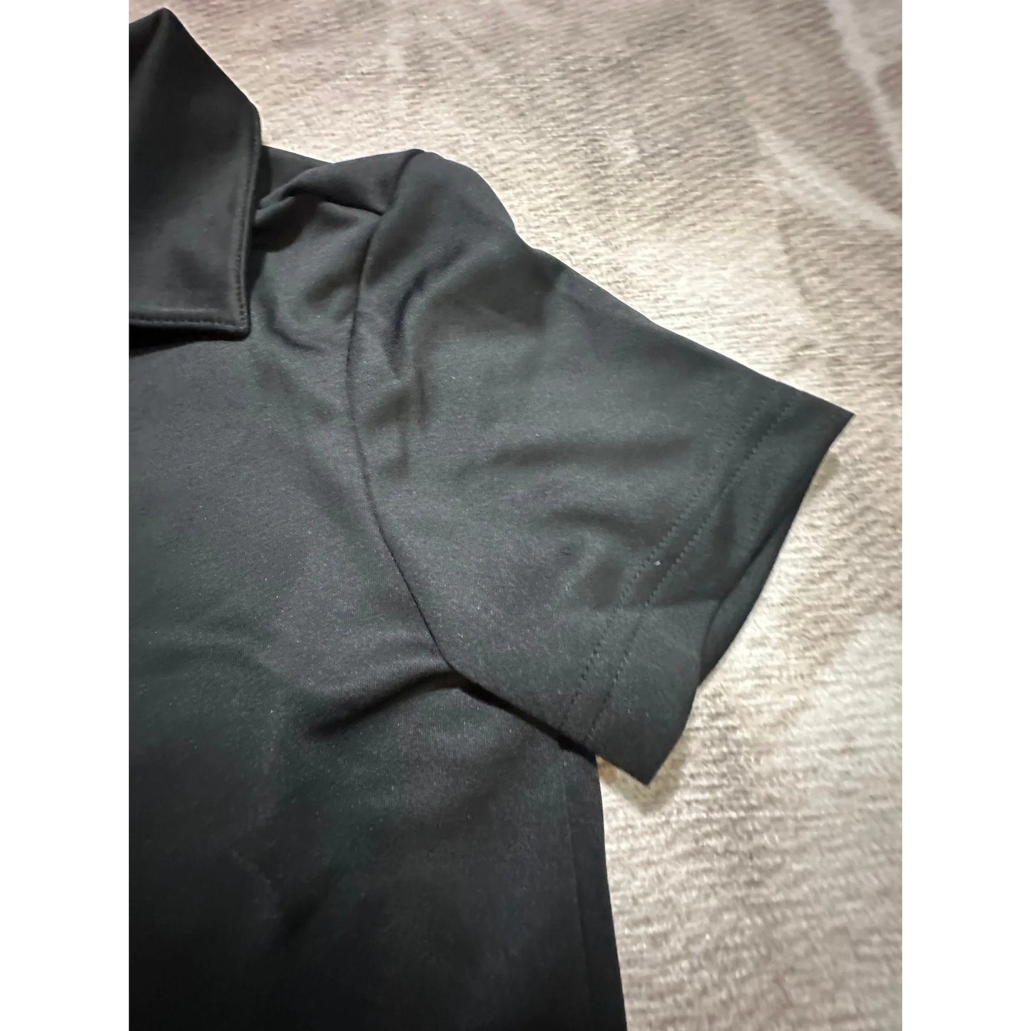 Adidas Boys Golf Polo Shirt S Black 3 Stripe Short Sleeve NWT Athletic