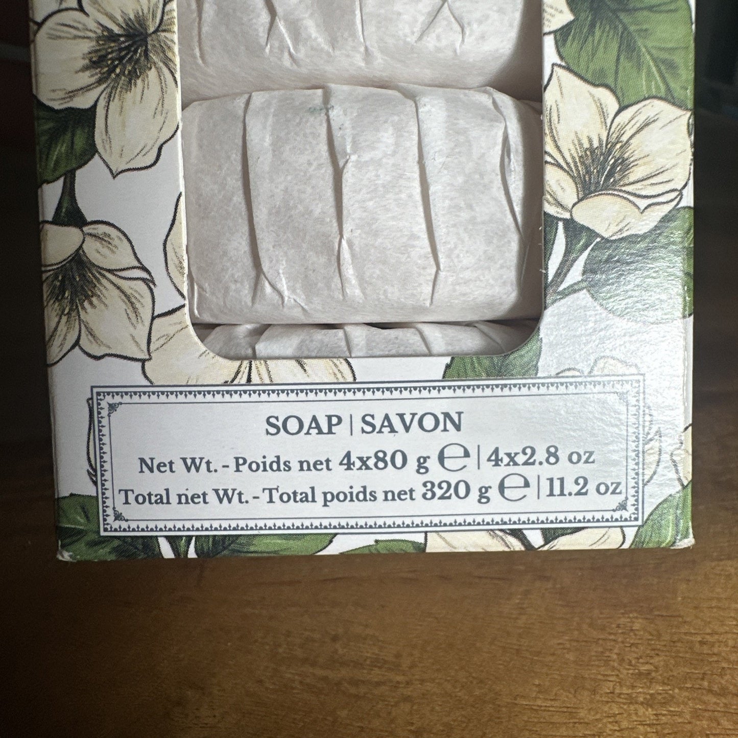 Diamante Jasmine Italian Soap Bars 4-Pack 2.8 oz each NEW IN BOX SEALED