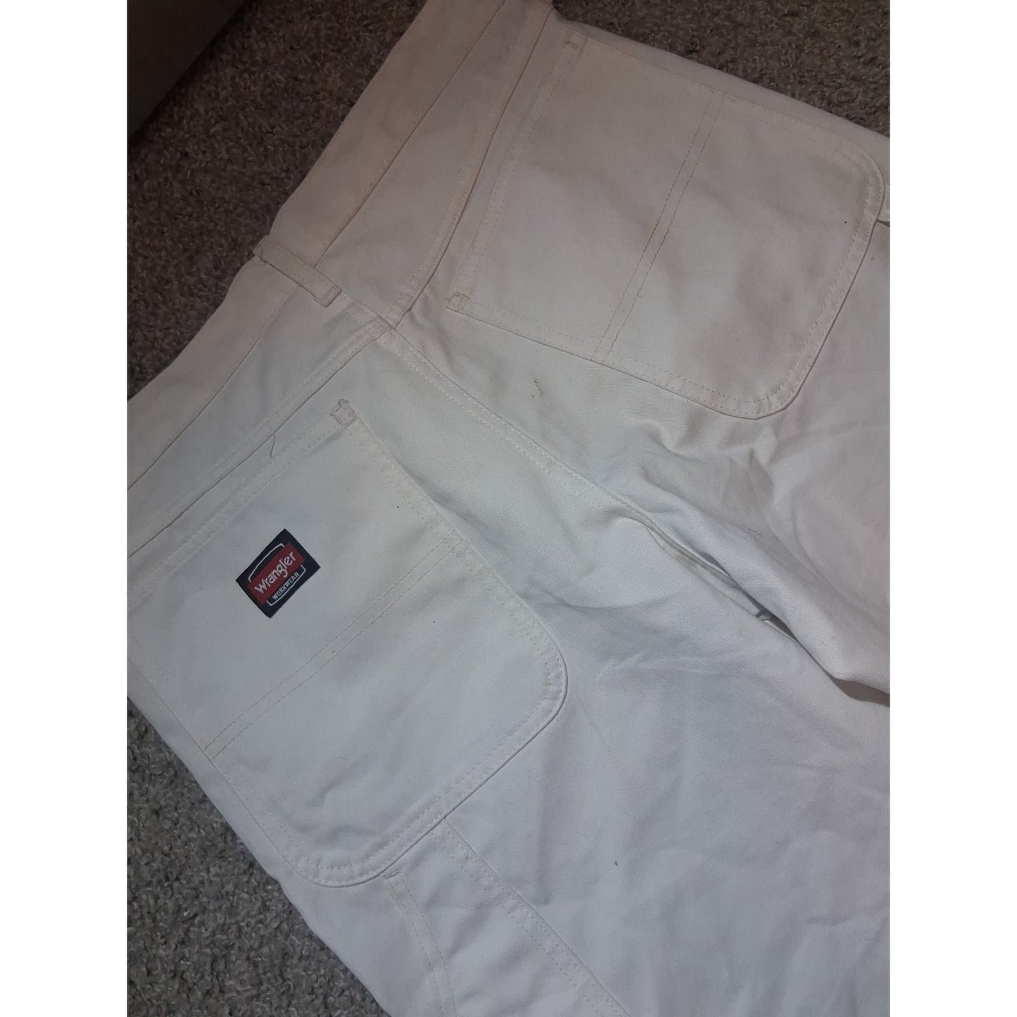 Wrangler Workwear Painters Pants White Relaxed Fit Men's Size 32x30 A3