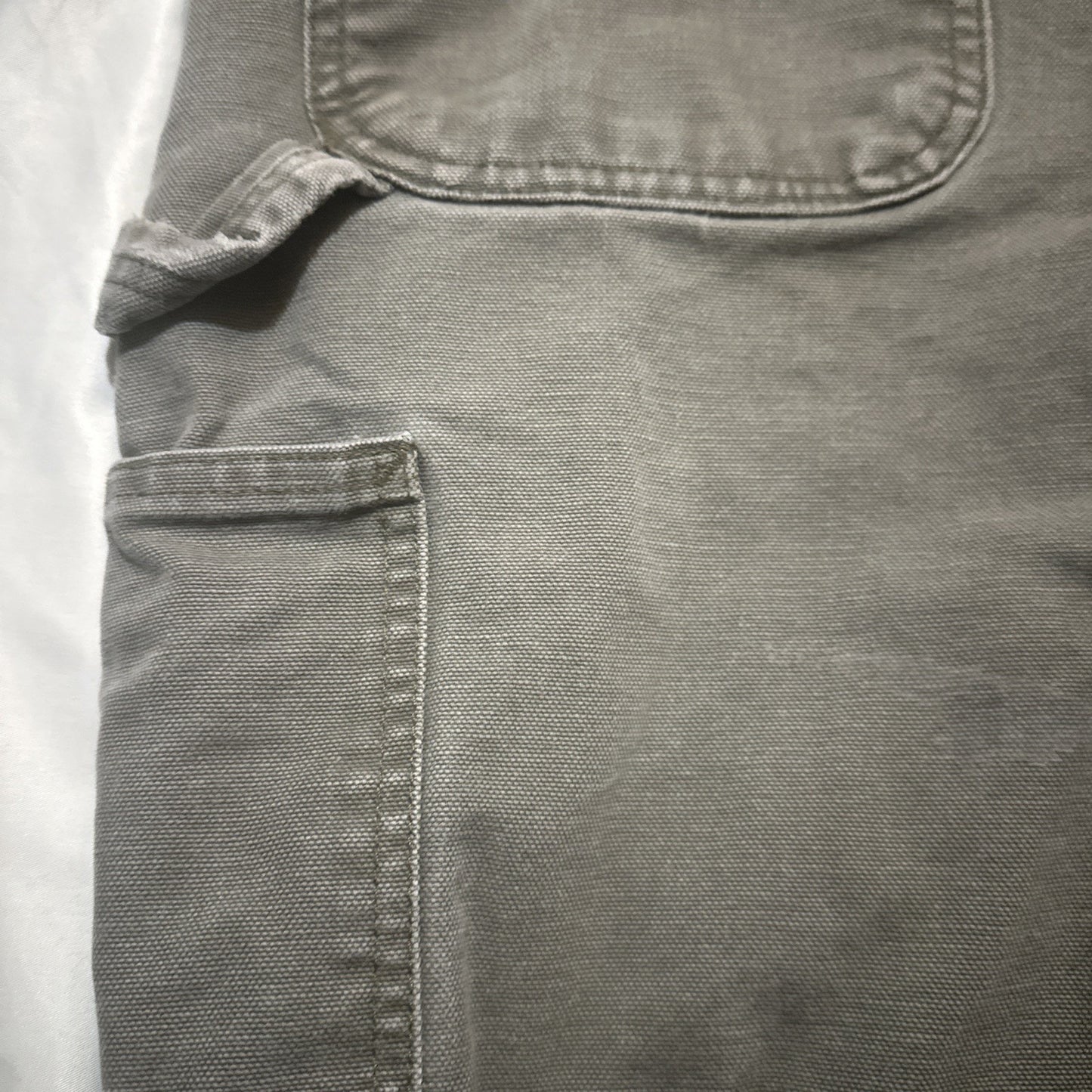 Vtg Carhartt Carpenter Pants 36x34 Gray Canvas Mexico 100% Cotton Dungarees 2A10