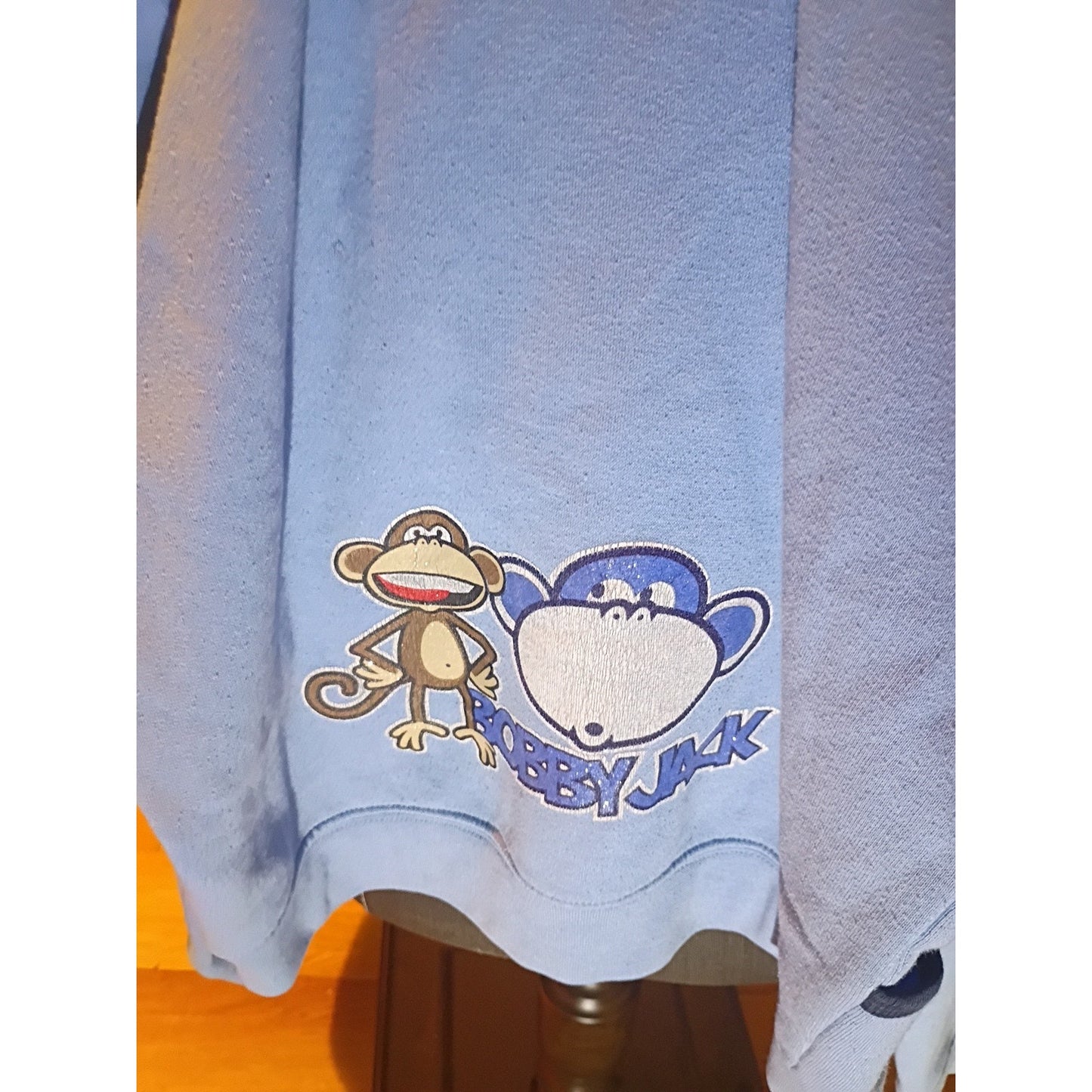 Youth Kids Y2K Original Bobby Jack Hooded Pullover Hoodie Jacket Blue Size M A5