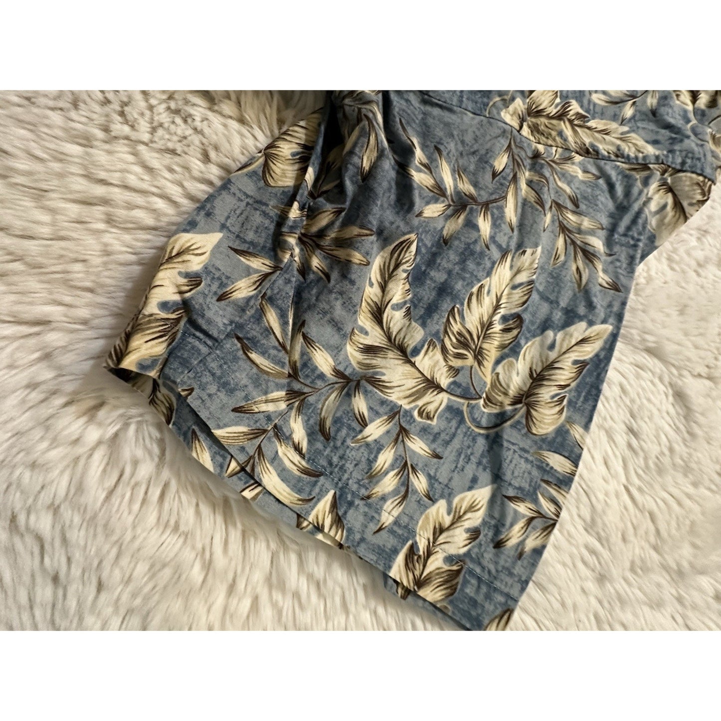 VTG Ocean Pacific OP Hawaiian Shirt Mens XXL 2XL Cotton Blue Floral Aloha Surf