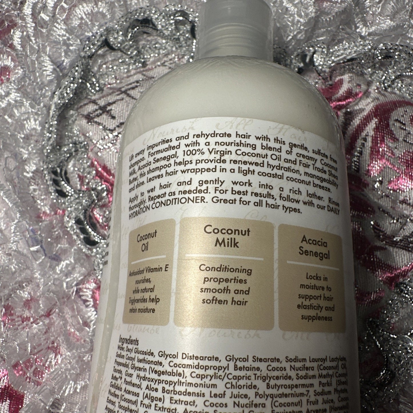 Shea Moisture Virgin Coconut Oil Daily Hydration Shampoo 13oz Sulfate Free Vegan