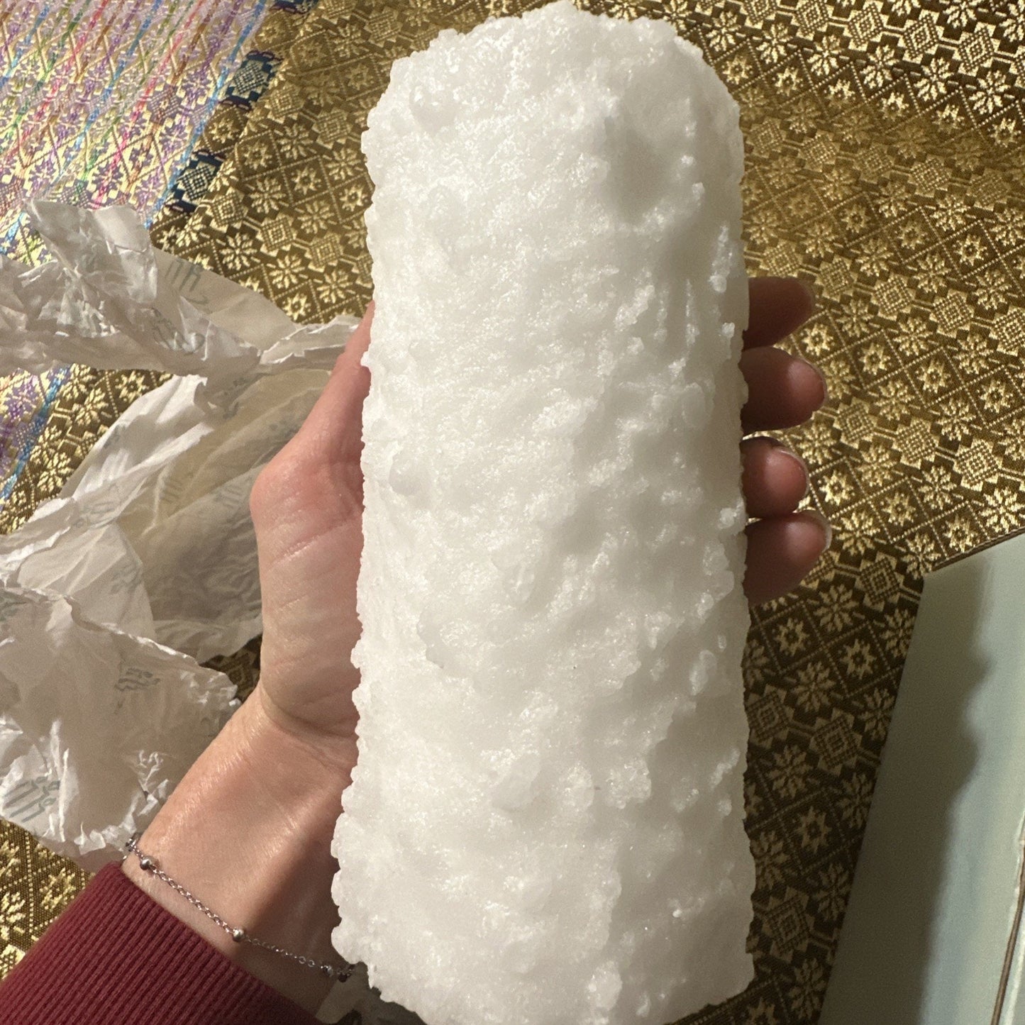 PartyLite Snow Pillar Discontinued C3688 Lightly Used With Box