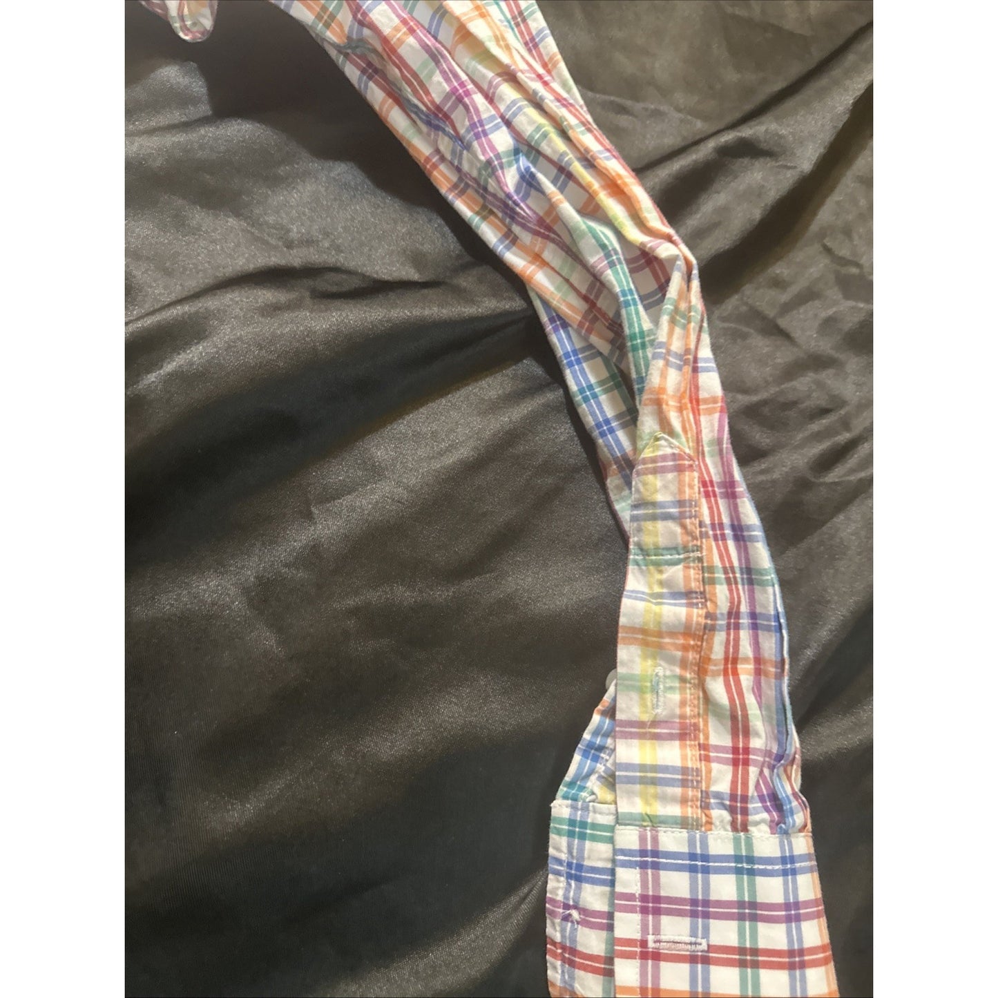 Club Room Size L Rainbow Checkers Long Sleeve Casual Button Down Shirt Mens 1D13