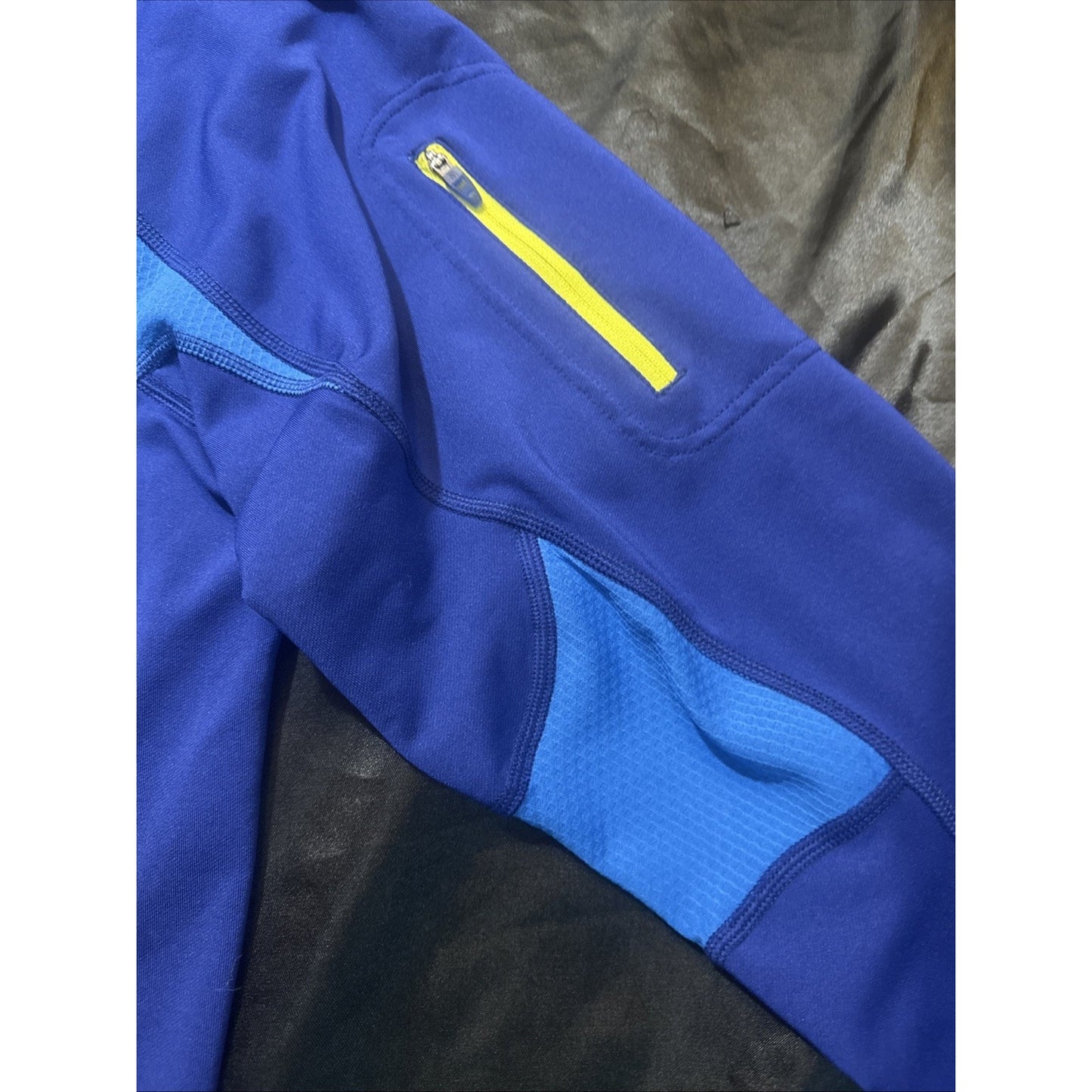 The North Face Pullover Quarter Zip Jacket Mens XL Blue Yellow Vapor Wick 1D06