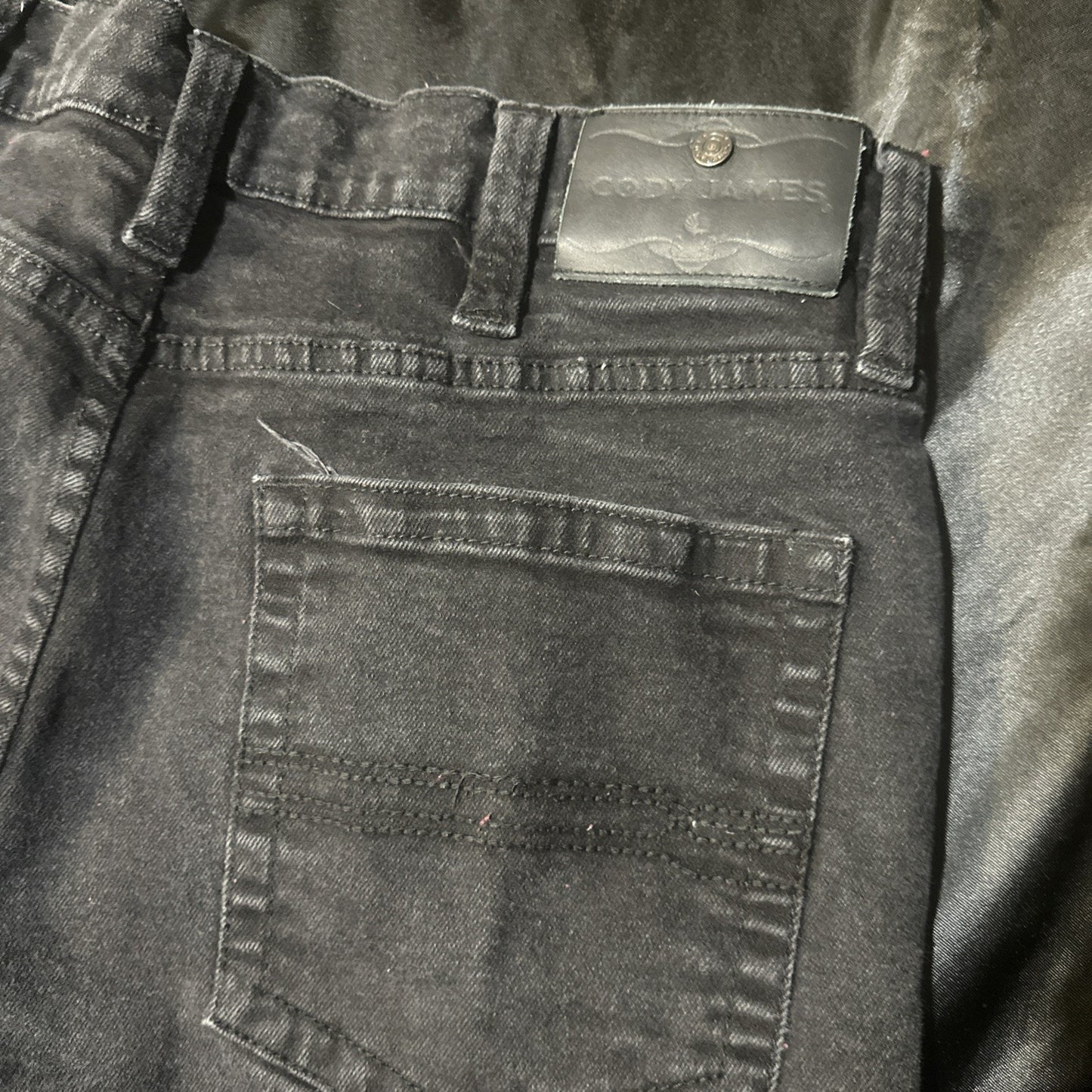 Cody James Black Denim Straight Leg Jeans Men 38x30 Cotton Madagascar Western