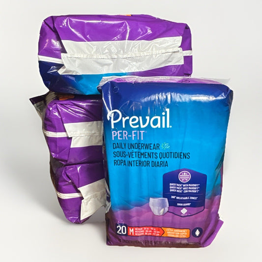 4 Bags Prevail Daily Per-Fit Underwear for Women, Medium (34"-46"), 80ct total