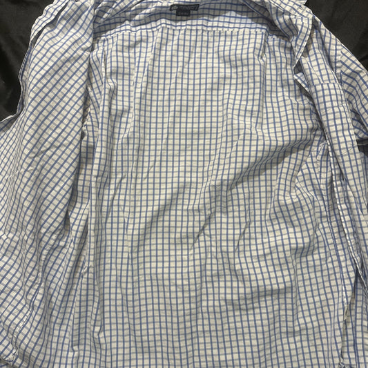 J.Crew Haberdashery Casual Button Down Shirt Cotton Checkers Mens L 22" PTP 1A05
