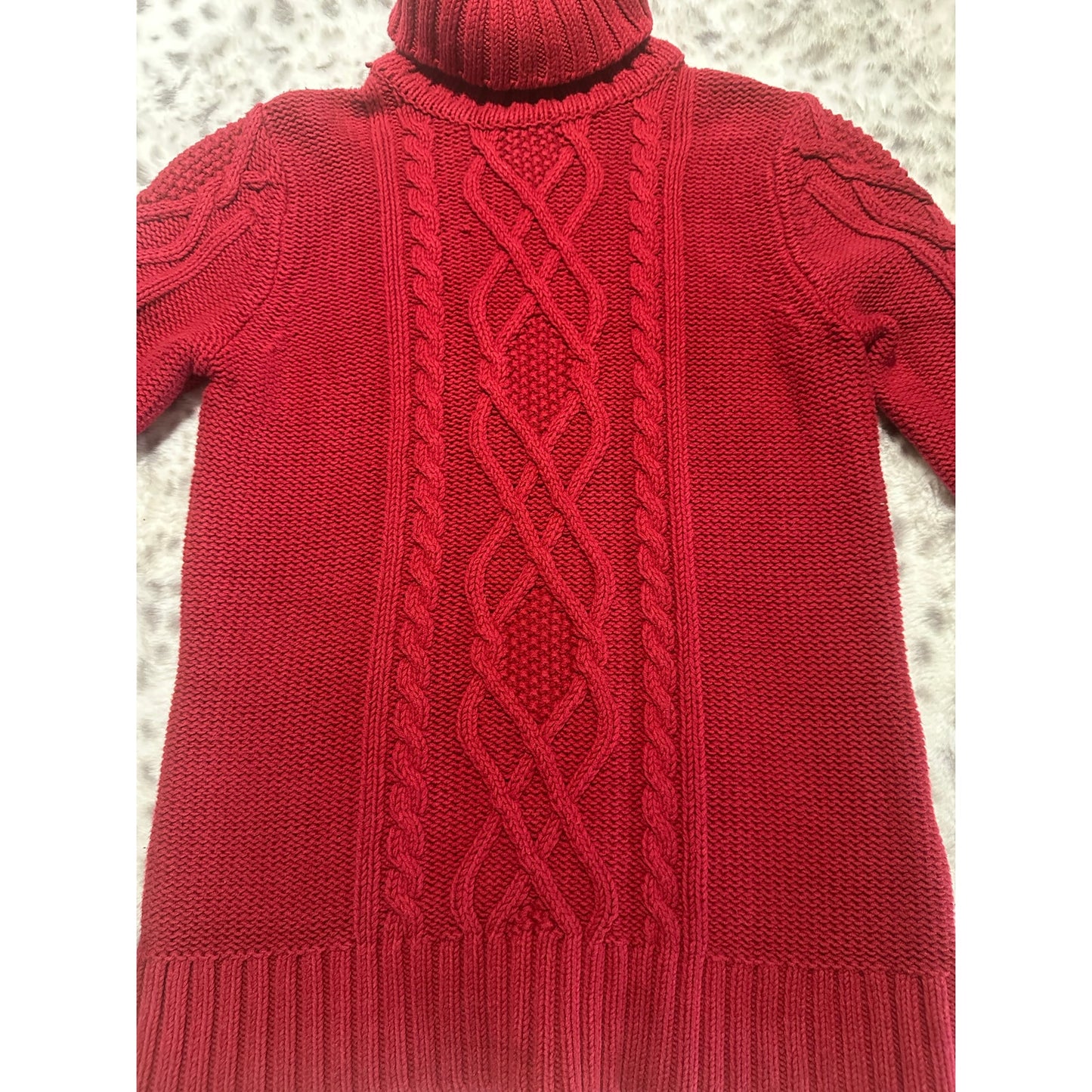 Eddie Bauer Red Turtle Neck Sweater Cotton Blend Size S Women | 2C12