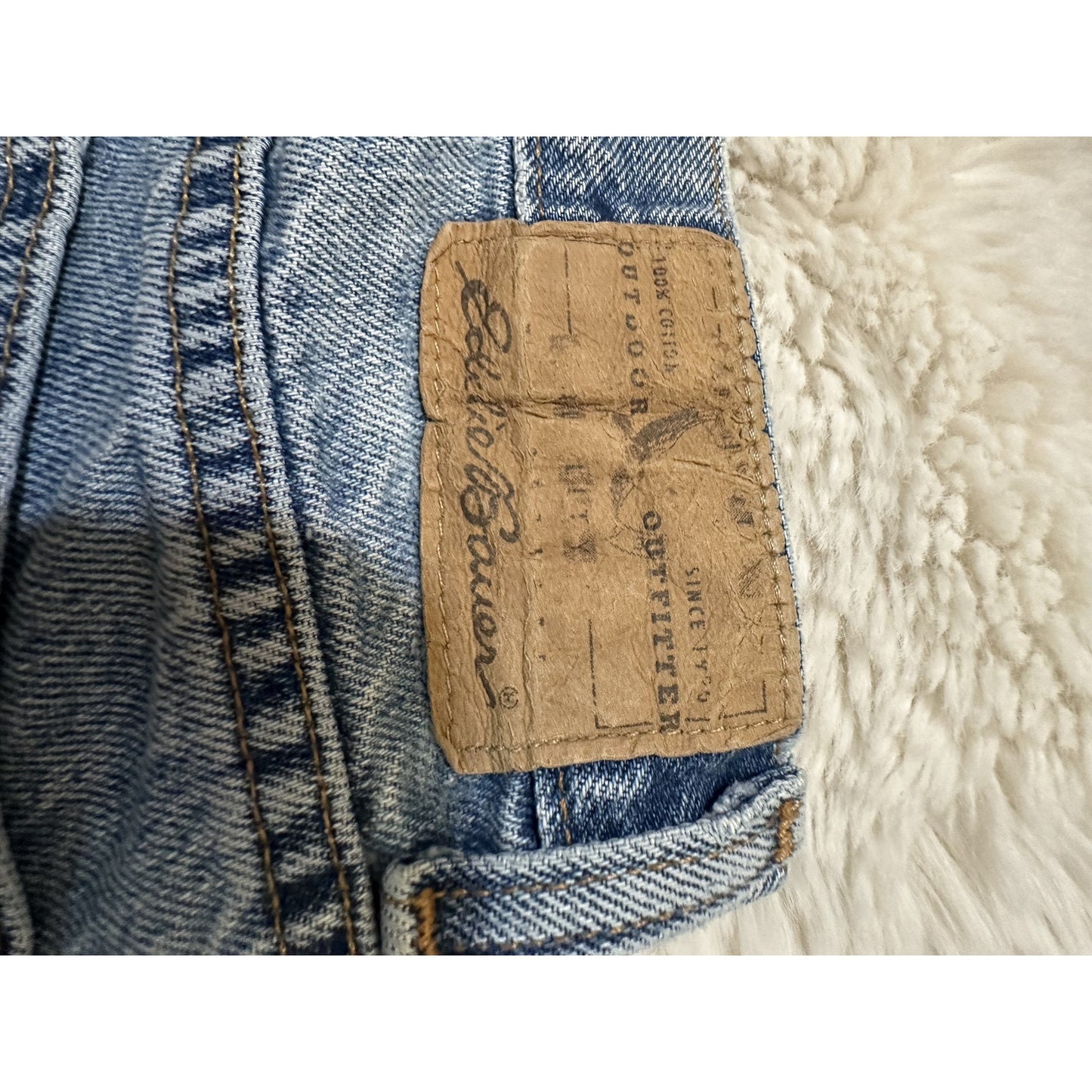 Eddie Bauer Vtg Blue Denim Mom Jeans Size 6 Tall 27x32 Light Wash High Waist