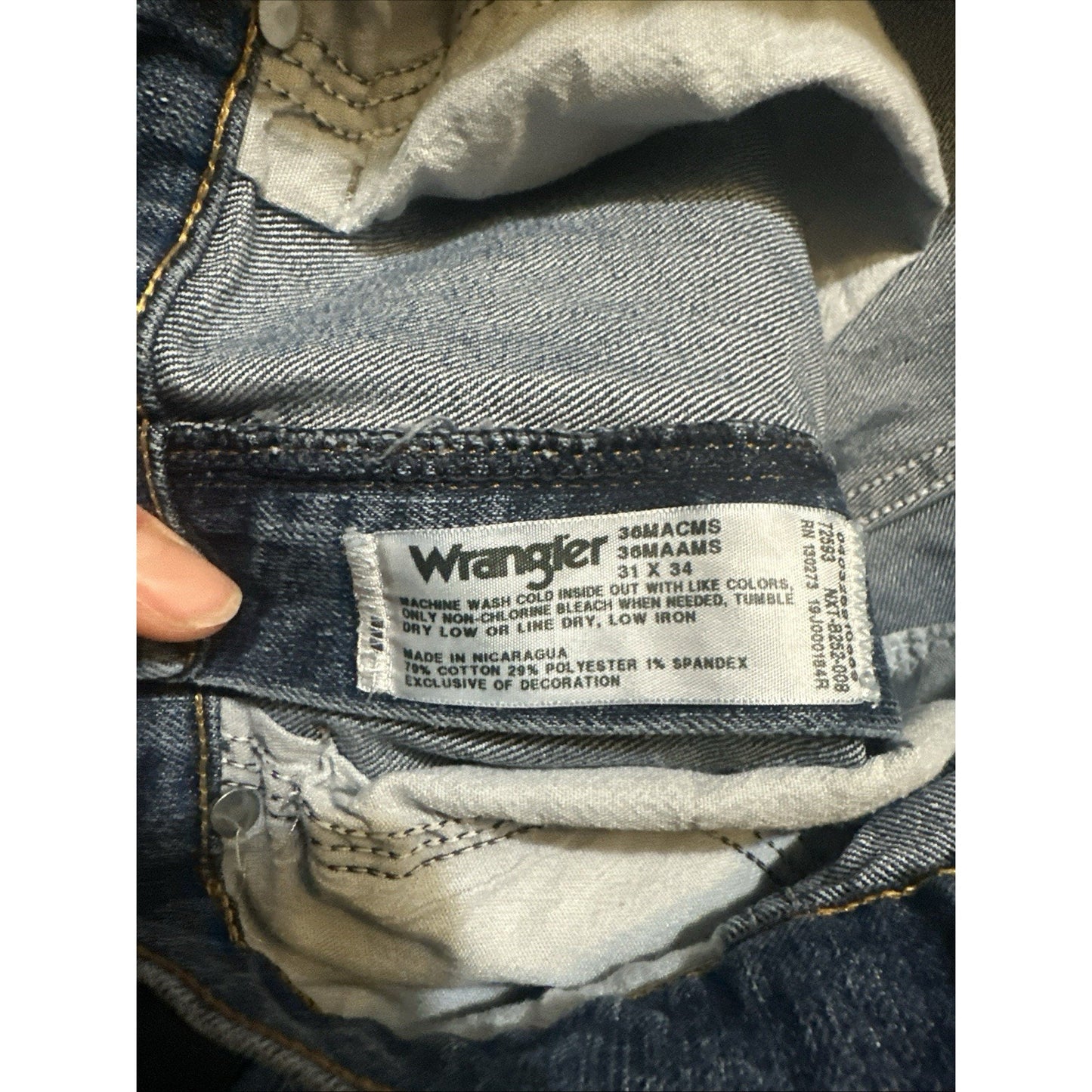 Wrangler Mens 31x34 Advanced Comfort 36MACMS Stretch 90's 1D07