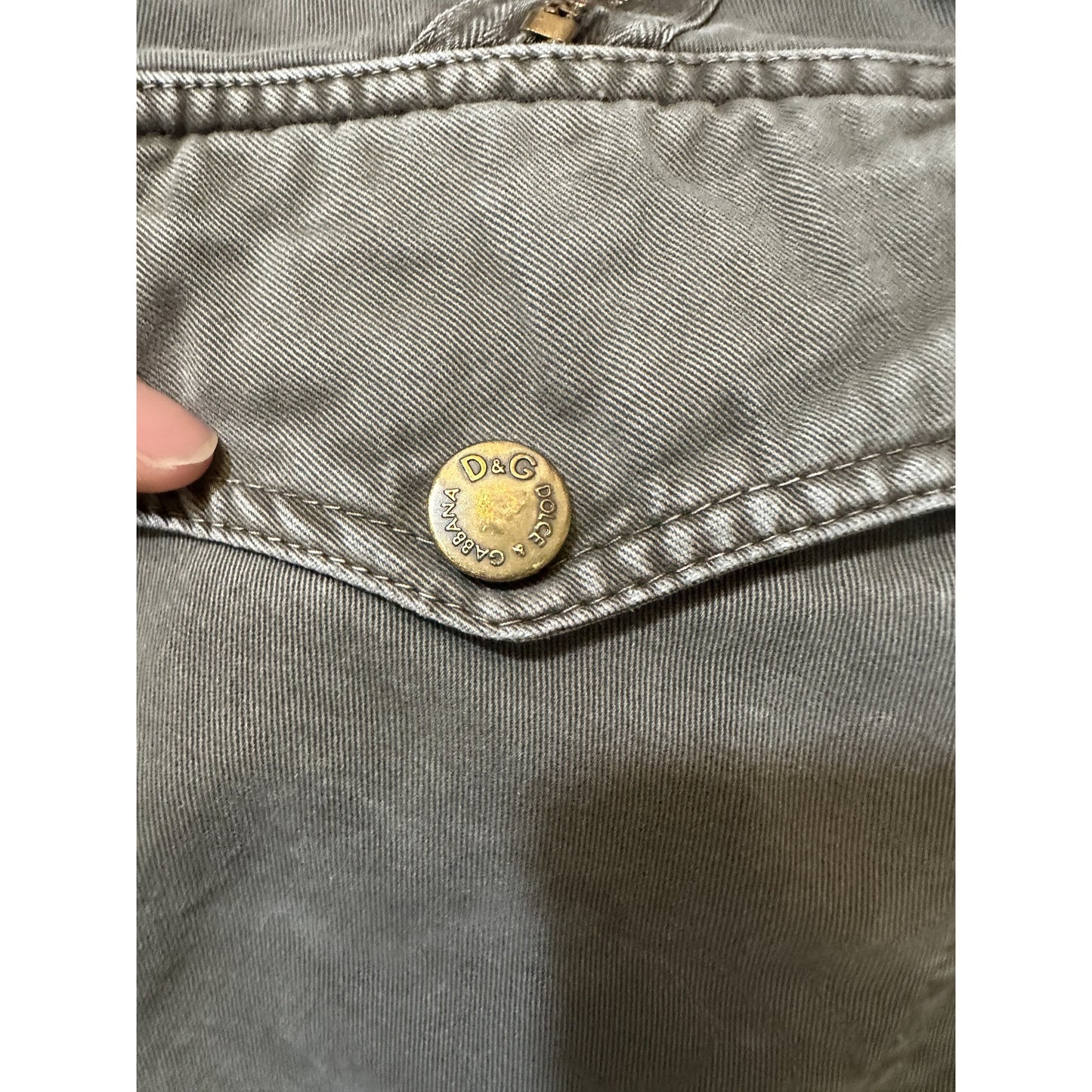 Y2K Dolce & Gabbana Olive Green Pants 30x33 Zippers Moto Cargo Utility Military