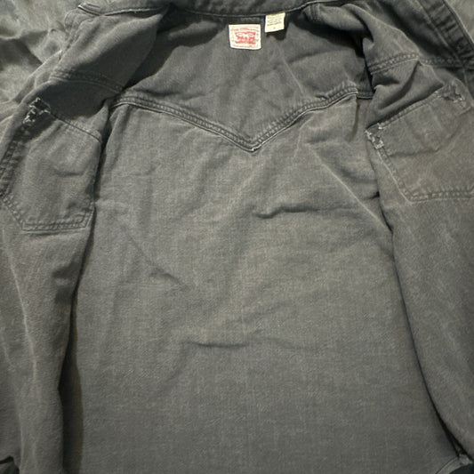 Levi's Denim Button Down Long Sleeve Pearl Snap Women's M Gray 21" PTP 1A19
