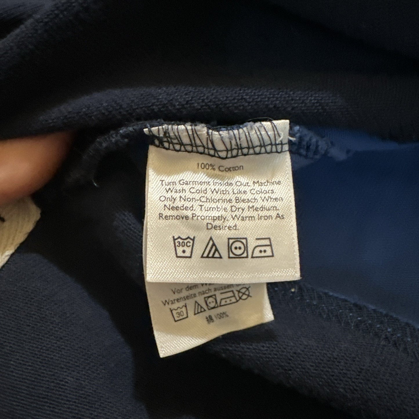 Eddie Bauer Wide Strip Long Sleeve Polo Tee Mens Small Polo Blue Cotton 1A27