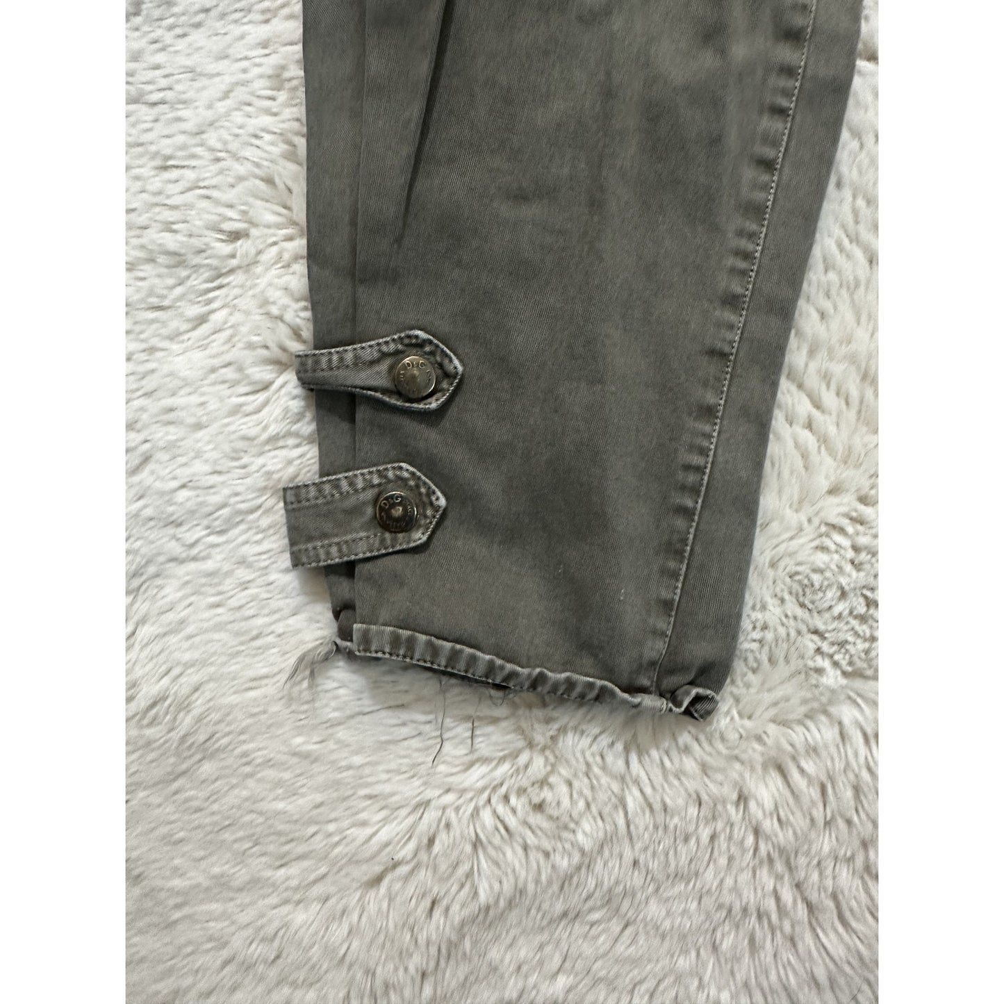 Y2K Dolce & Gabbana Olive Green Pants 30x33 Zippers Moto Cargo Utility Military