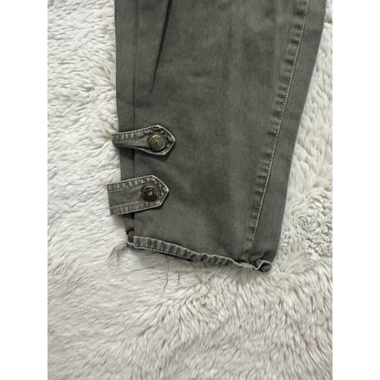 Y2K Dolce & Gabbana Olive Green Pants 30x33 Zippers Moto Cargo Utility Military