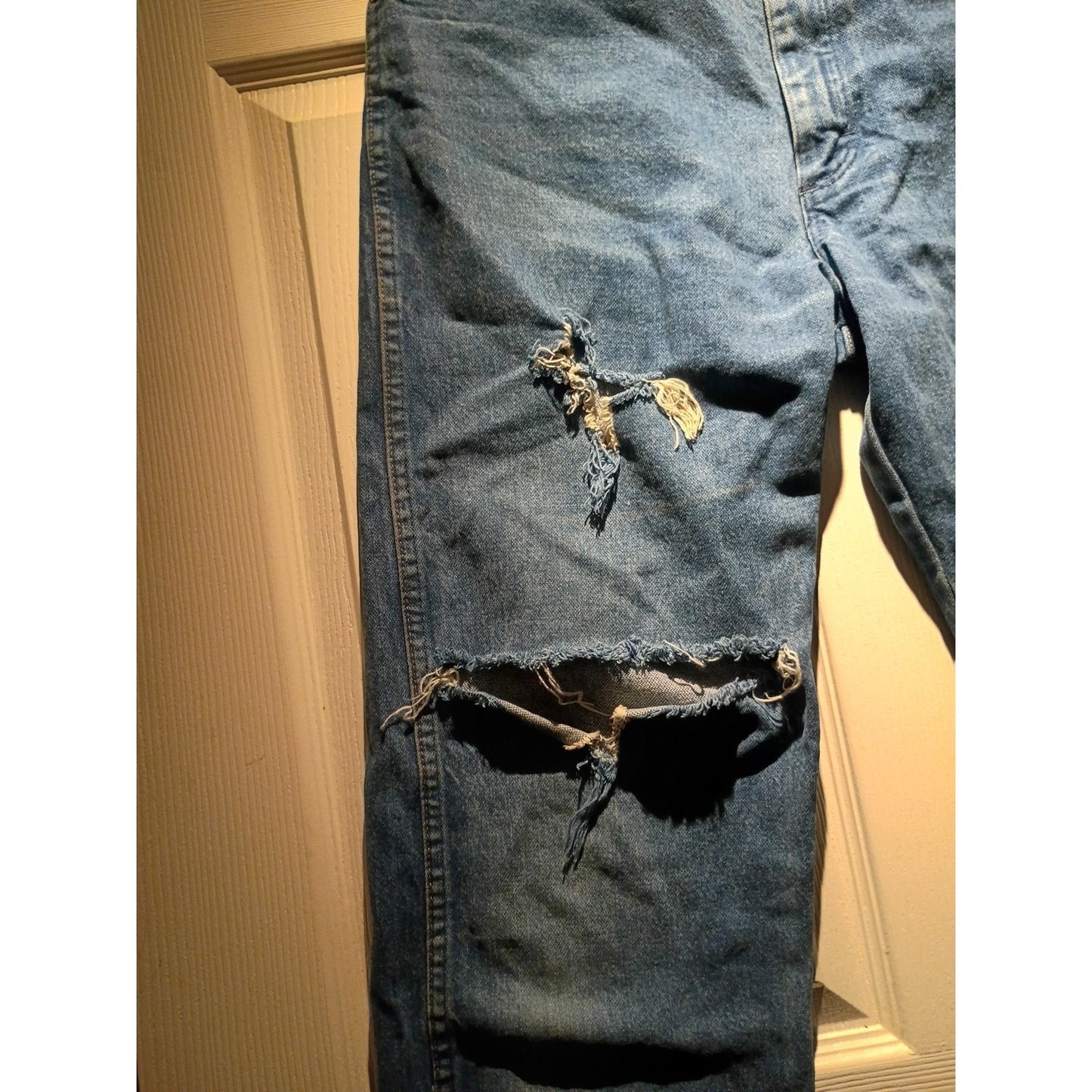 Wrangler Men Denim Straight Blue Vtg Limited Edition Distressed 34x38 C8