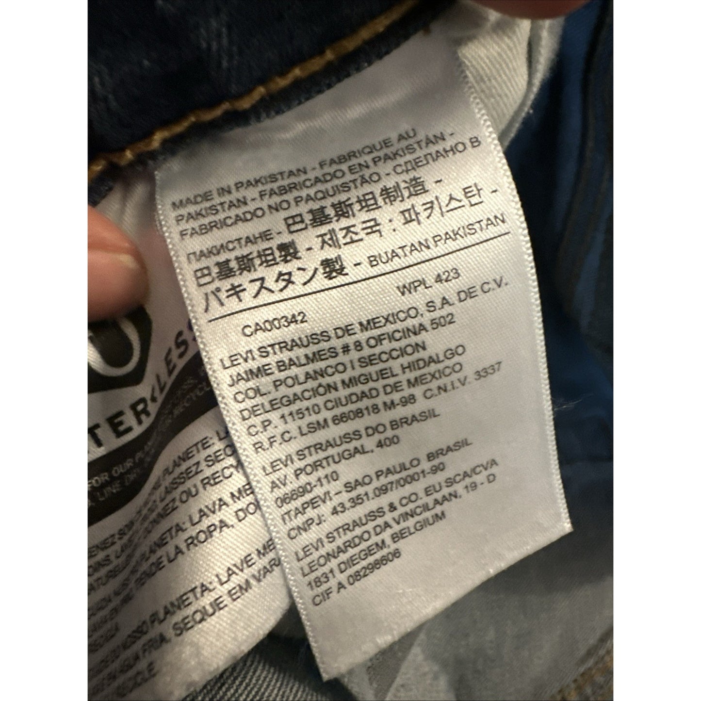 Levi's 502 Blue Denim Jeans Paint Workwear Mens 36x32 1C01