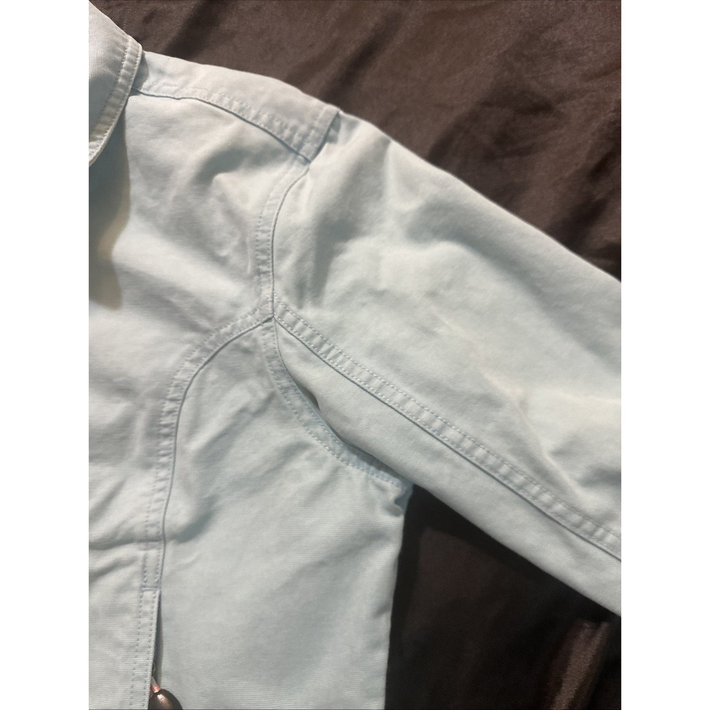 Vtg L.L. Bean Canvas Jacket Size S Pockets Light Blue Full Zip Pocket DAJW9 1D14