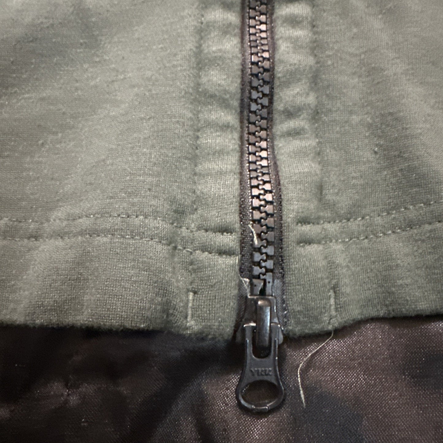 Nike Full Zip Thick Athletic Jacket RARE Mens L 23" Olive Green Zip Pockets 1A12