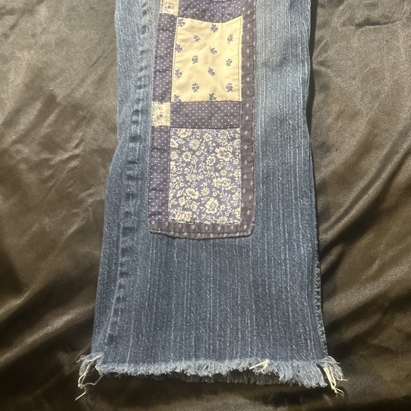 Riders by Lee Size 18 Women’s Blue Jeans Denim Patchwork Unique 34x26 Mexico