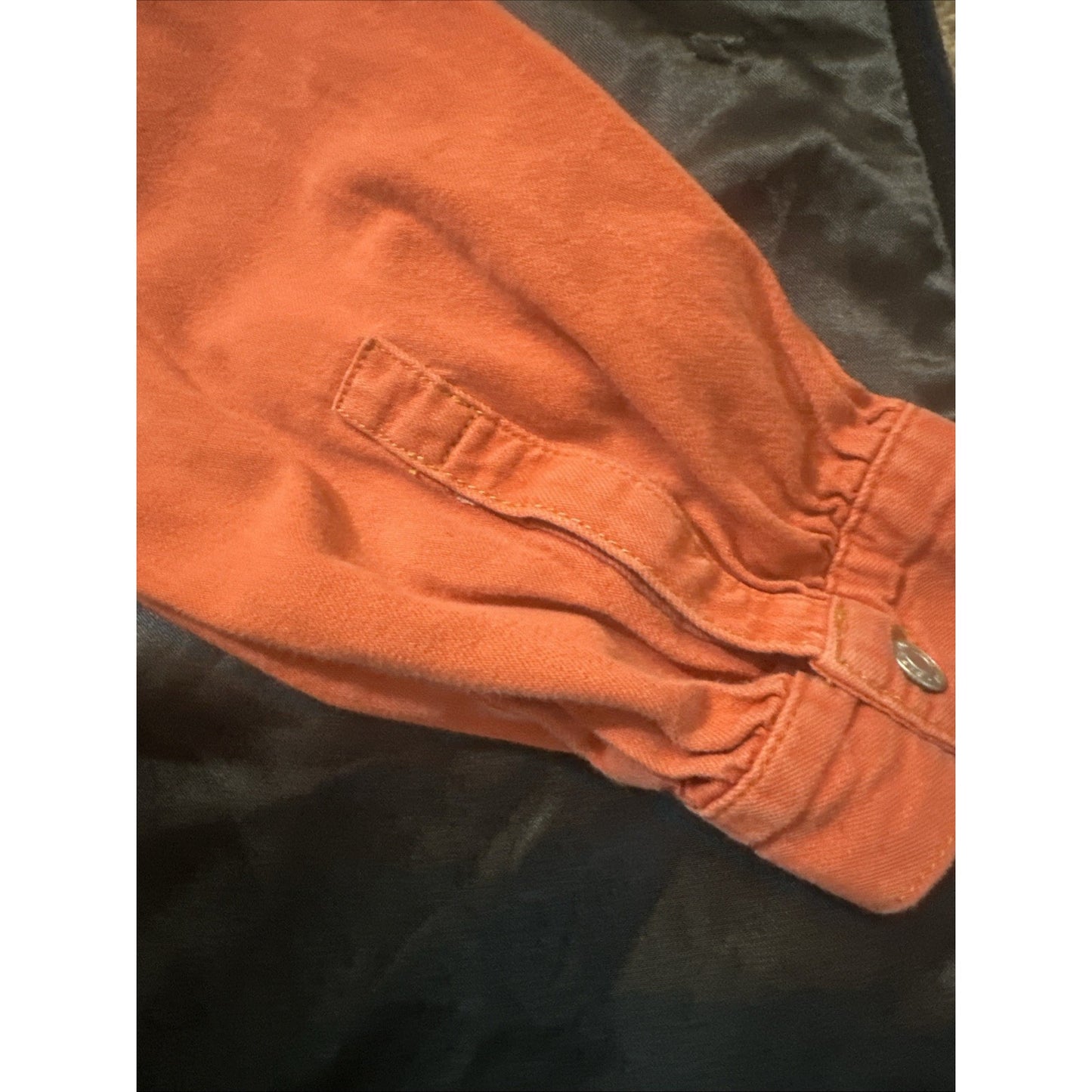 GAP Denim Orange Long Sleeve Women's Top Size Tall M 100% Cotton 1D01