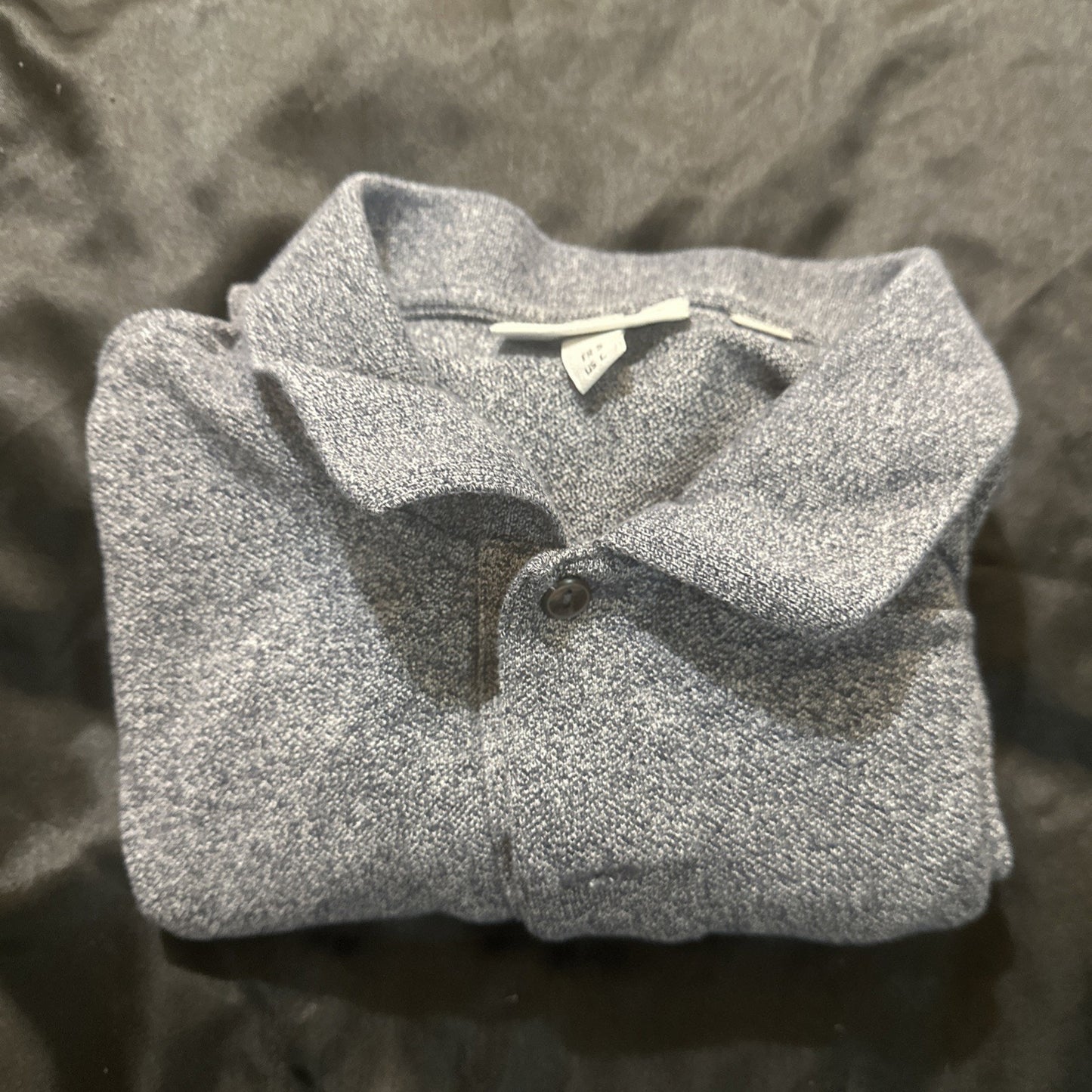 Lacoste Gray Polo Mens L 21" PTP Peru 100% Cotton Classic Fit 1A08