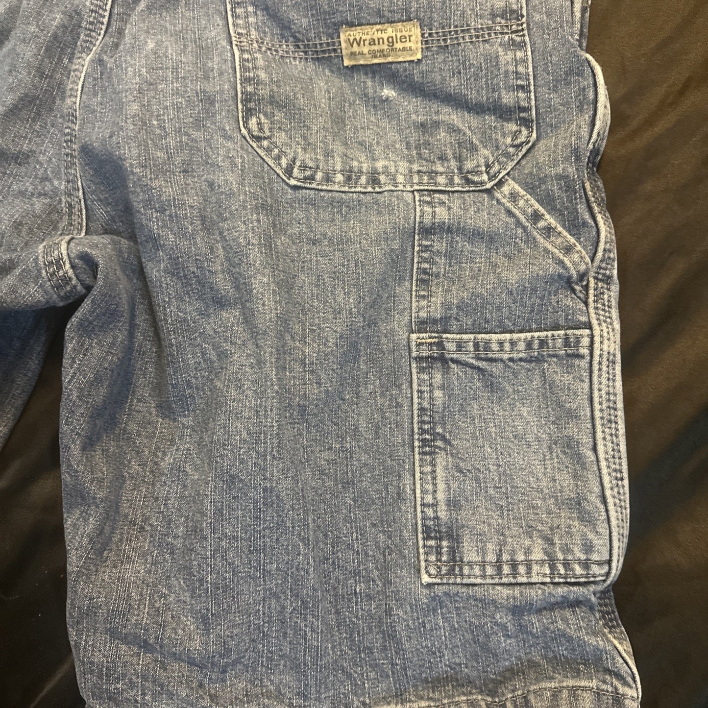 Wrangler Vtg Blue Lightwash Denim Shorts Mens 34 100% Cotton Carpenter Y2K 1B13