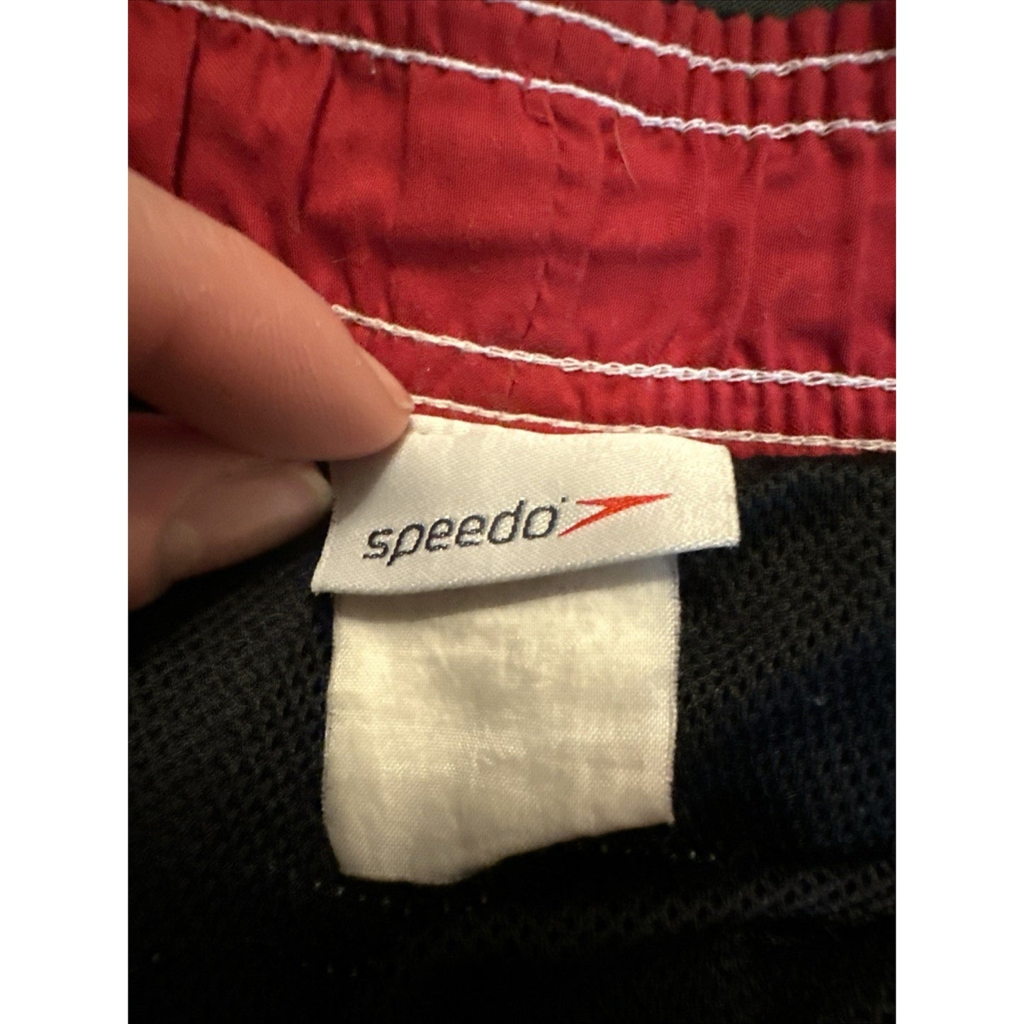 Speedo Black Board Shorts Mesh Lined Mens L Swim Trunks Swimwear 1C06