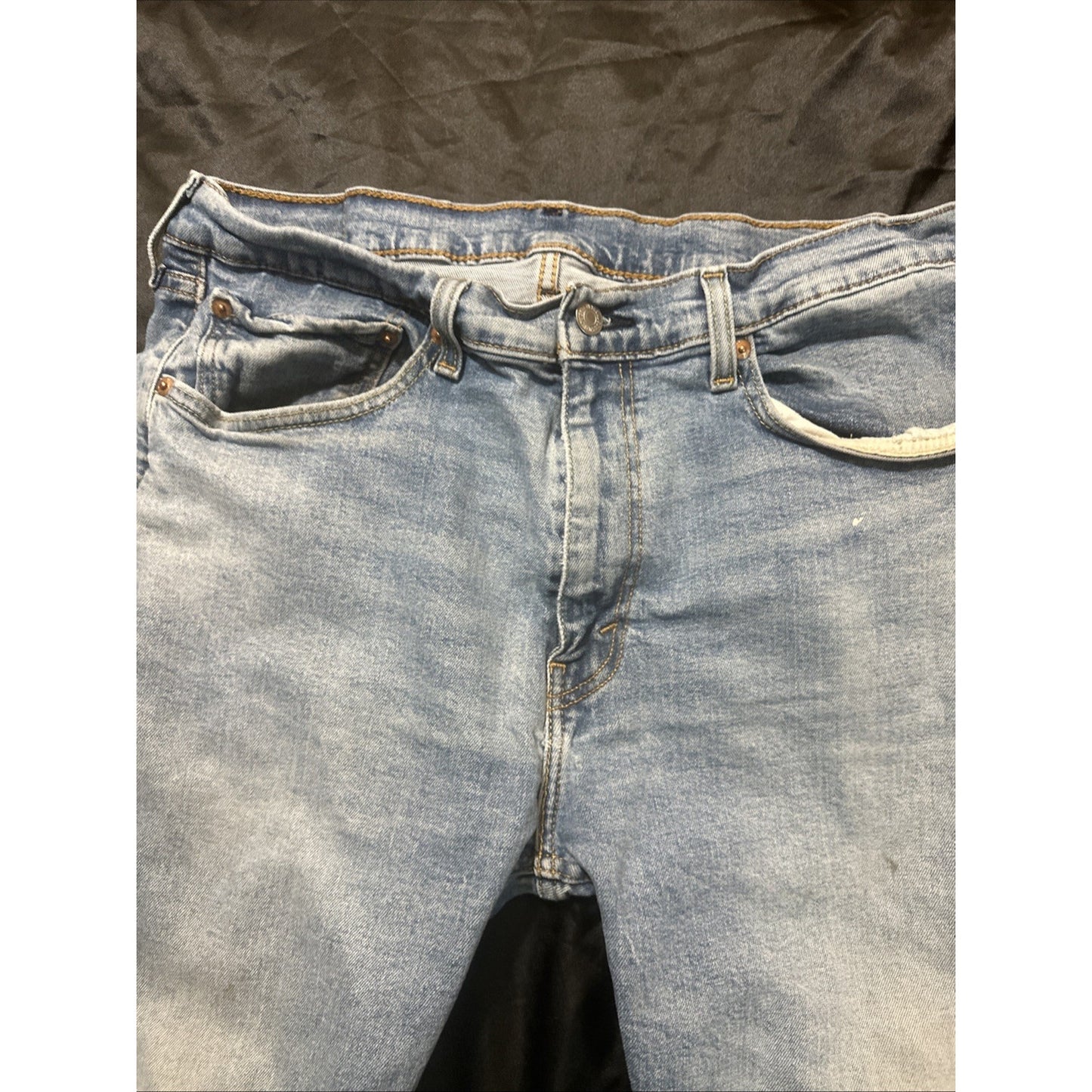 Levi's 505 Mens 36x32 Blue Denim Jeans Lightwash Cotton 1D08