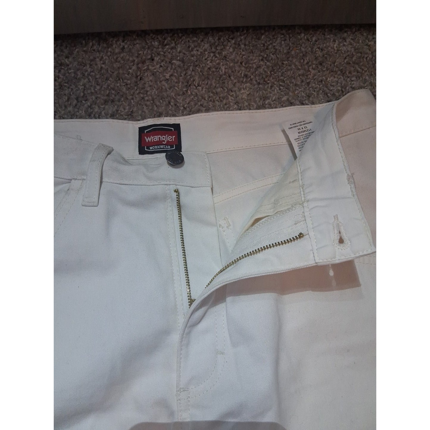 Wrangler Workwear Painters Pants White Relaxed Fit Men's Size 32x30 A3