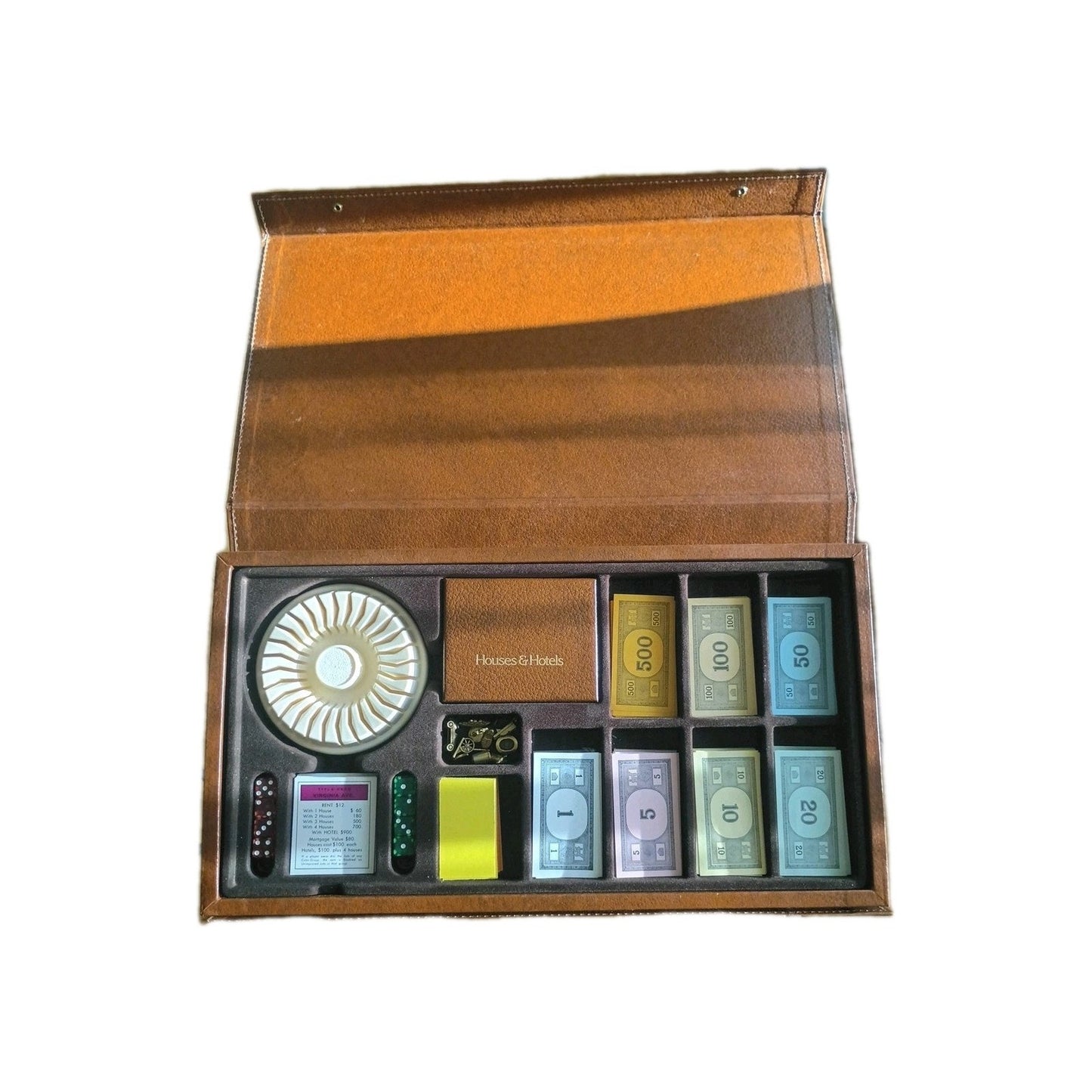 1974 Monopoly Game Pleather Anniversary Travel Case Parker Brothers COMPLETE C11
