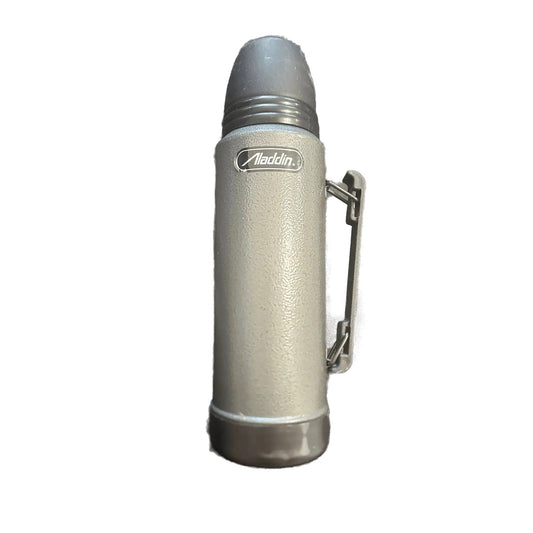 Aladdin Thermos Insulated Vacuum Bottle 1 Quart Vintage Gray Hammertone USA MADE