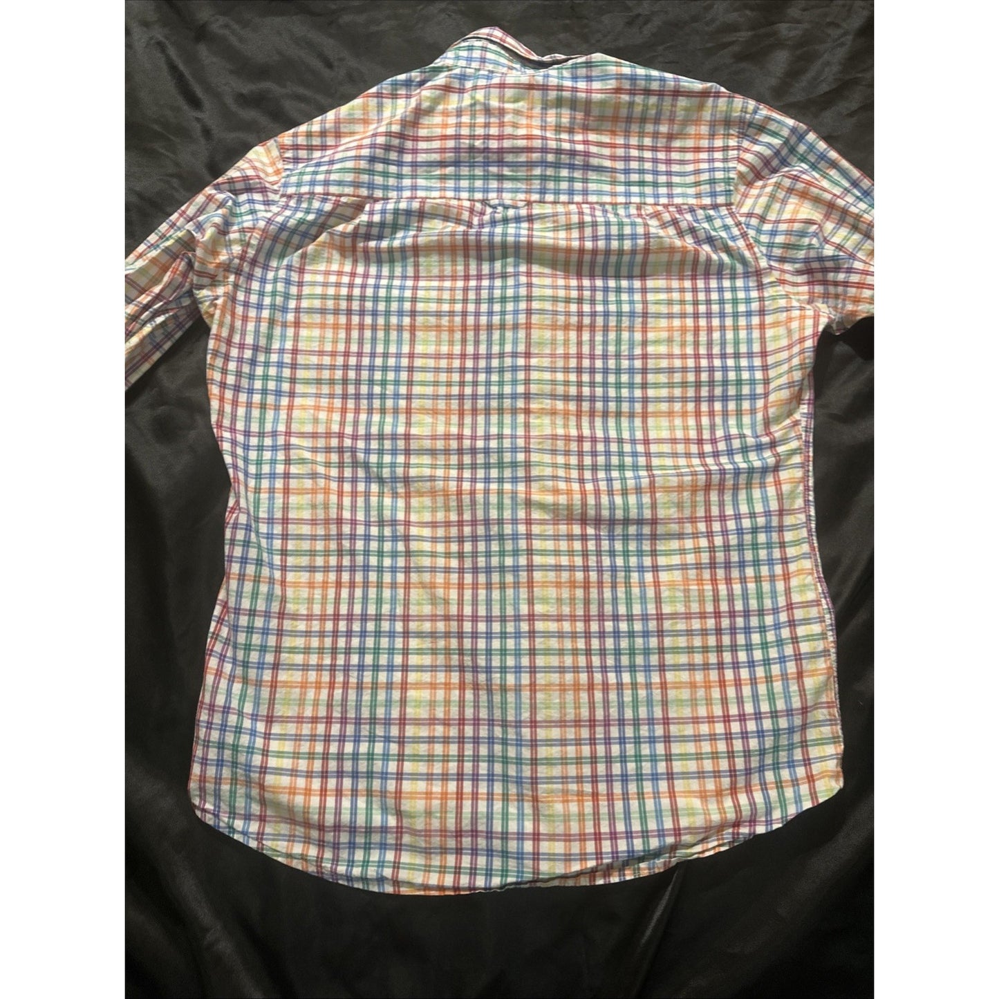 Club Room Size L Rainbow Checkers Long Sleeve Casual Button Down Shirt Mens 1D13