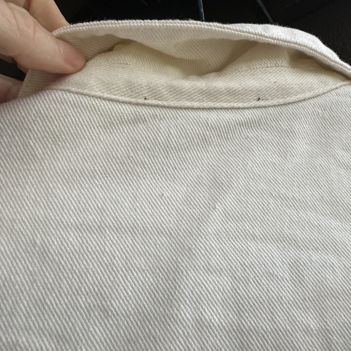 Blue B White Denim Fringe Button Jacket Rhinestone Tassel Cowgirl Cropped Size M