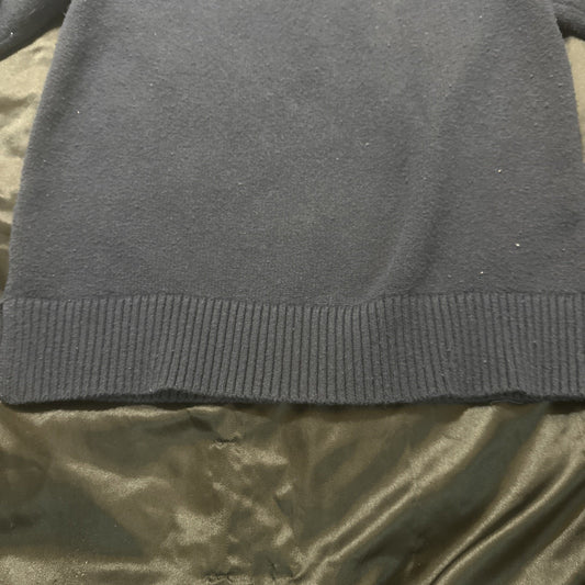 Vtg LL Bean Turtle Neck Knit Sweater Womens M 19" PTP Navy Blue 1A20