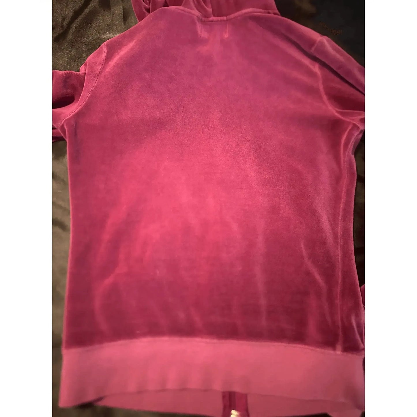 Juicy Couture Womens Velour Tracksuit Hoodie Jacket M Pink USA Vintage Y2K